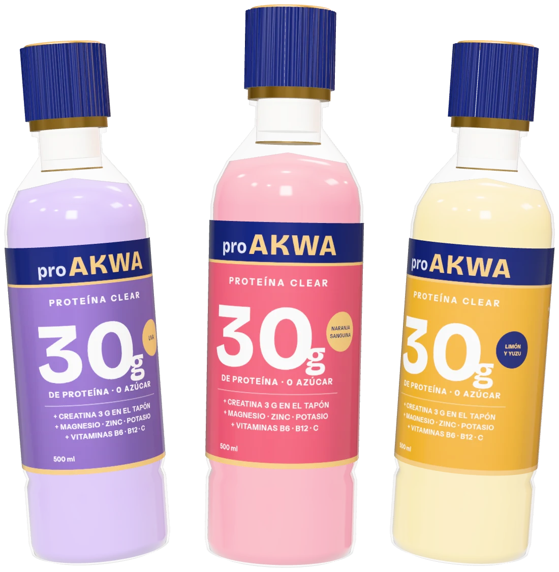 Gama PROTAKWA: uva, naranja sanguina y limón y yuzu